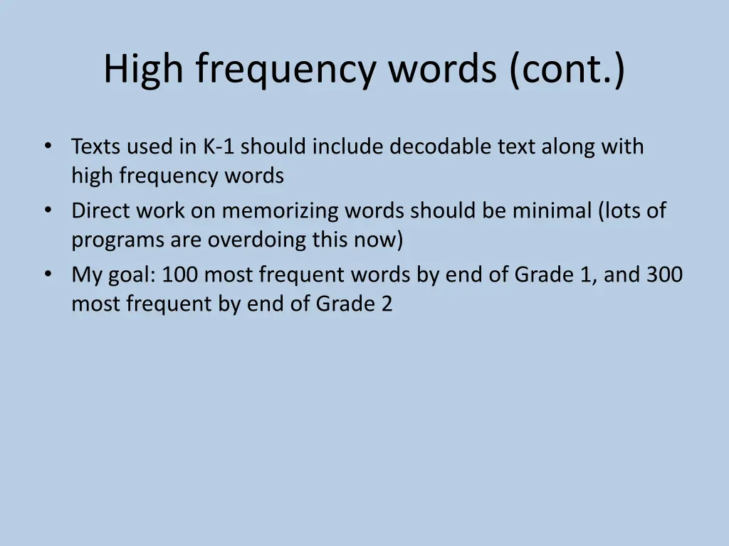 high frequency words cont 2