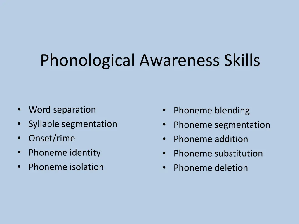 phonological awareness skills