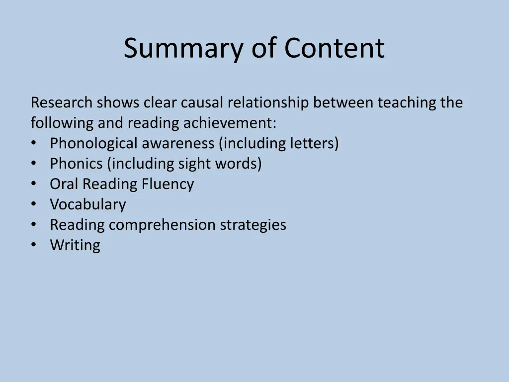 summary of content