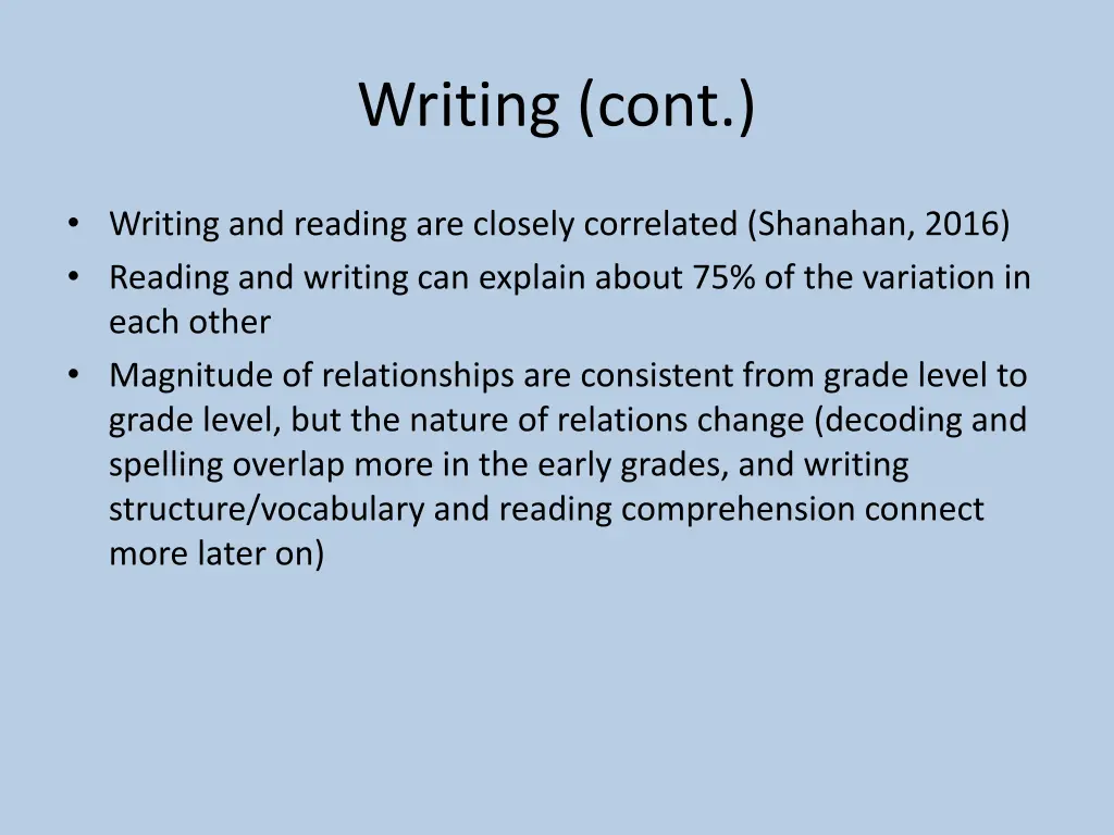 writing cont