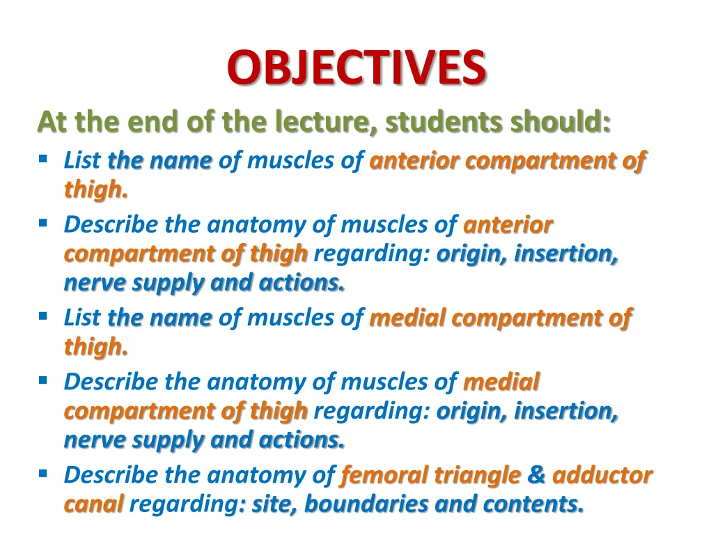 objectives