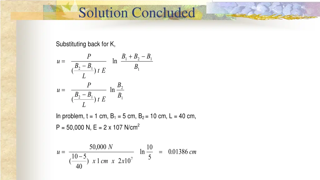 solution concluded