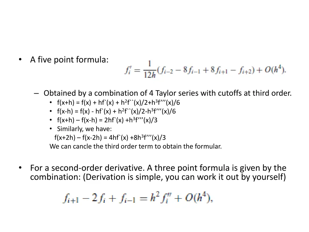 a five point formula