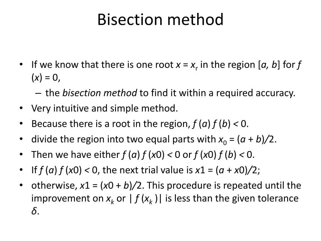 bisection method