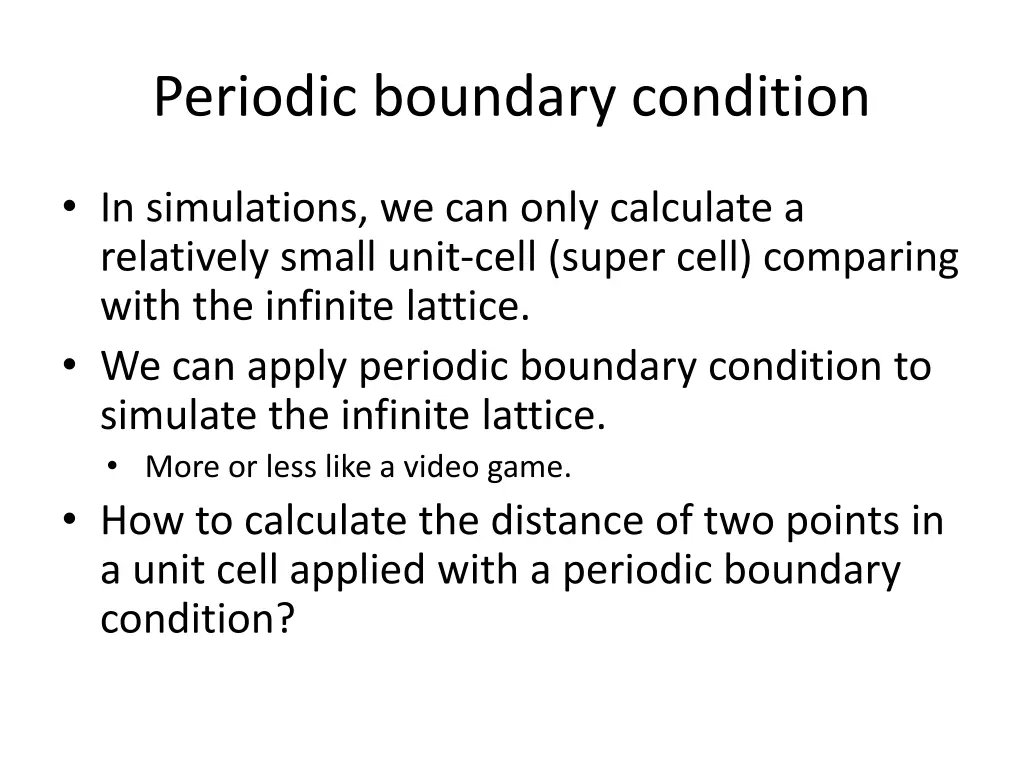periodic boundary condition