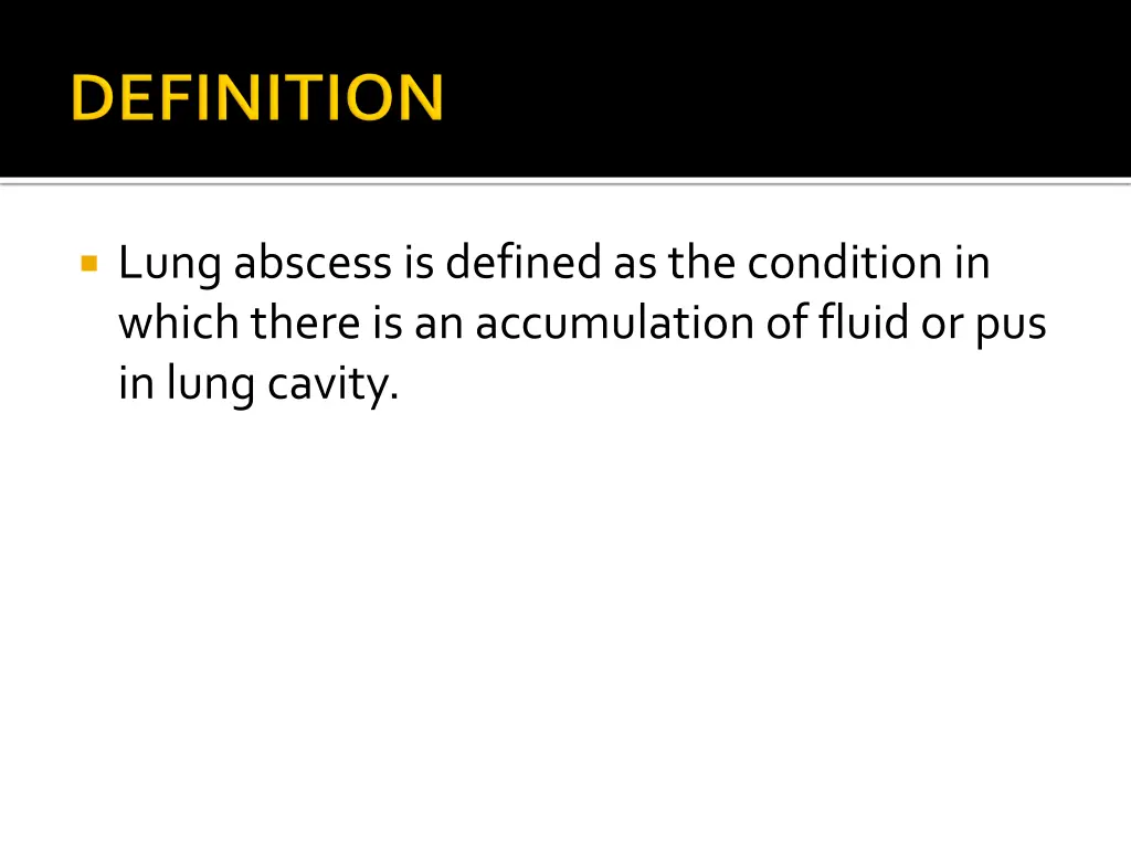lung abscess is defined as the condition in which