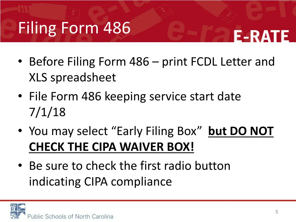 filing form 486