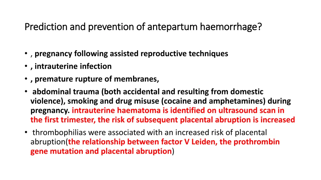 prediction and prevention of antepartum 1