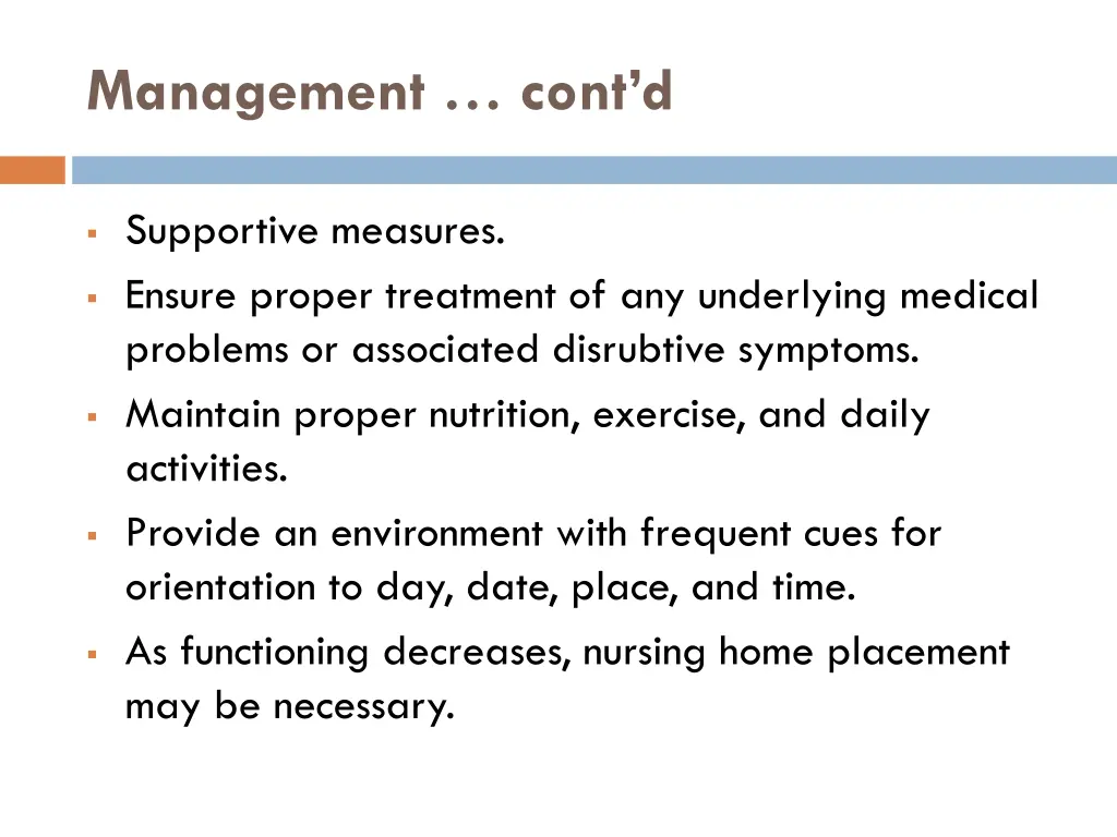 management cont d