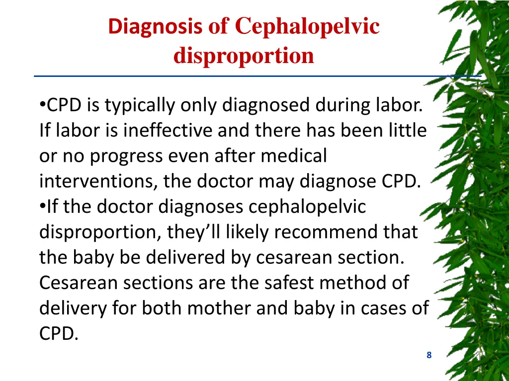 diagnosis of cephalopelvic disproportion