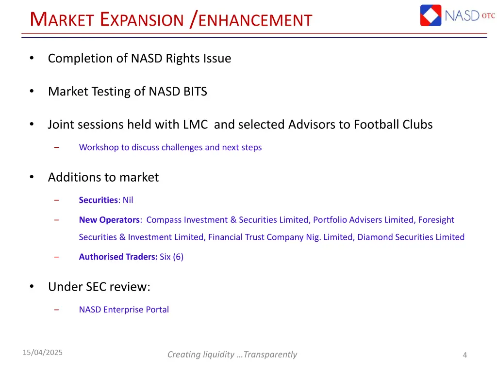 m arket e xpansion enhancement