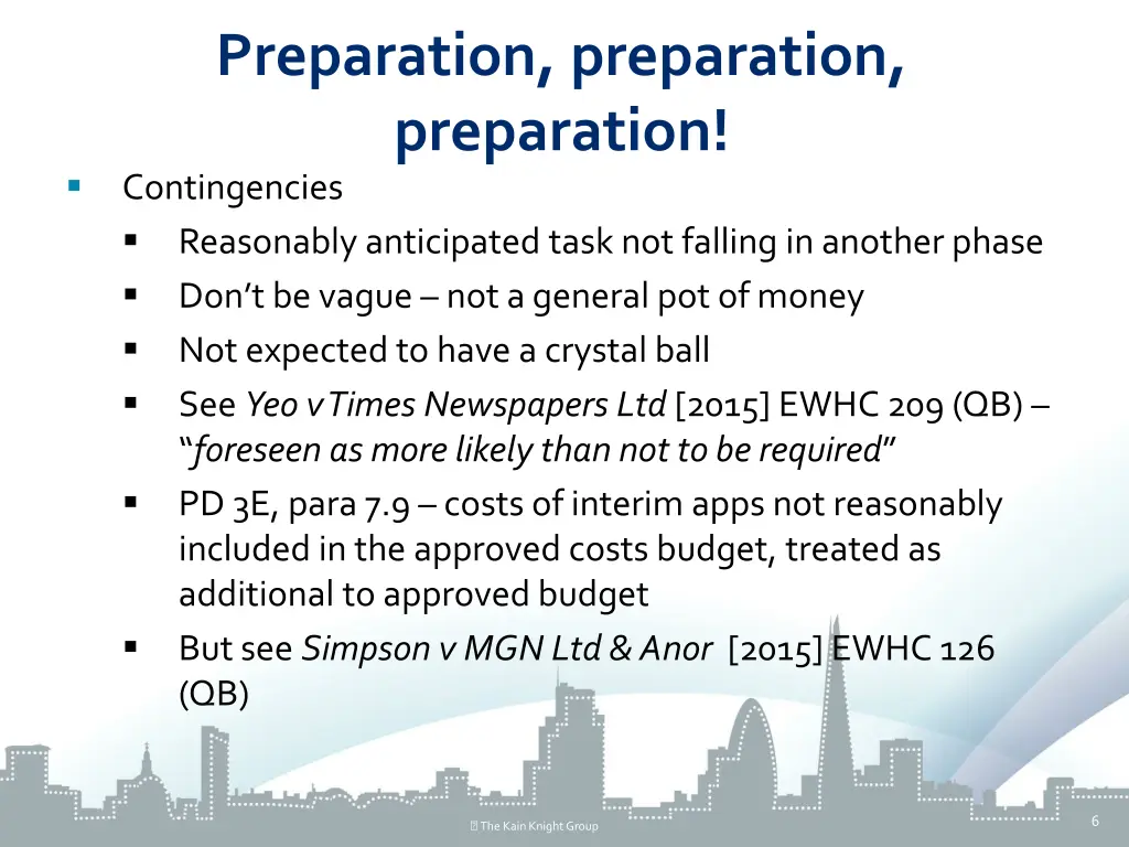 preparation preparation preparation contingencies