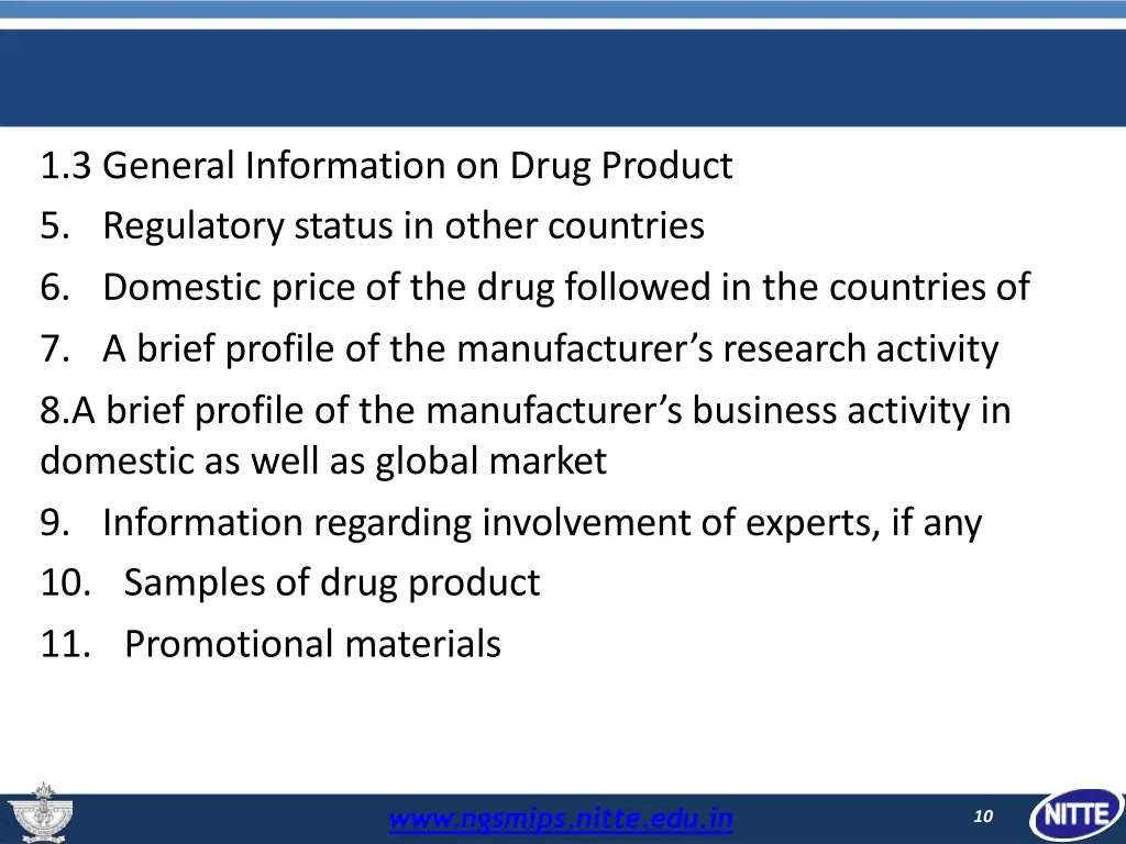 1 3 general information on drug product