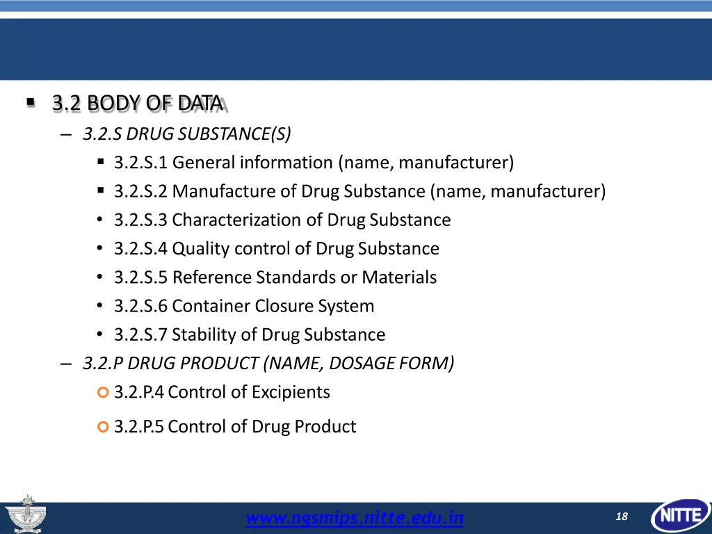 3 2 body of data 3 2 s drugsubstance
