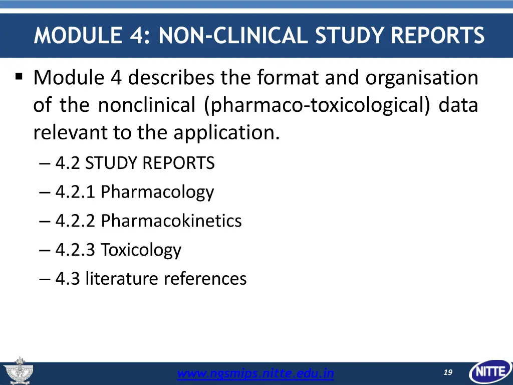 module 4 non clinical study reports