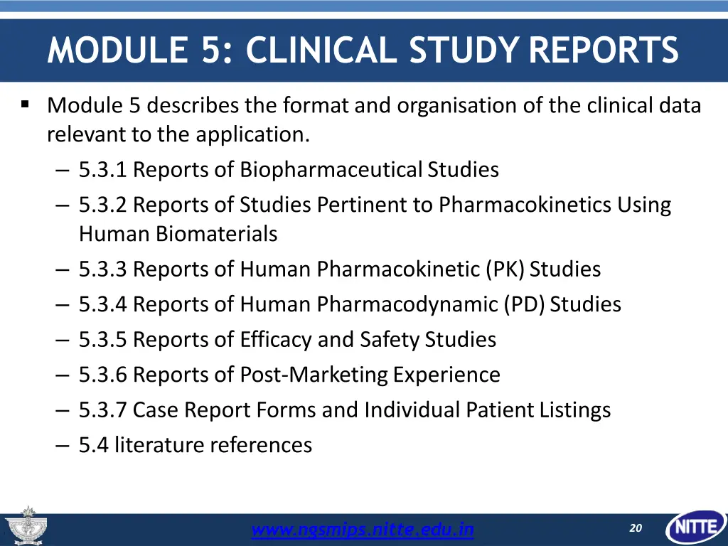 module 5 clinical study reports