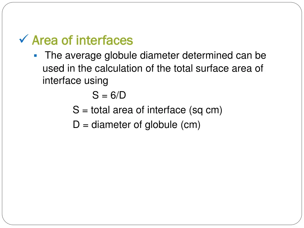 area of interfaces area of interfaces the average