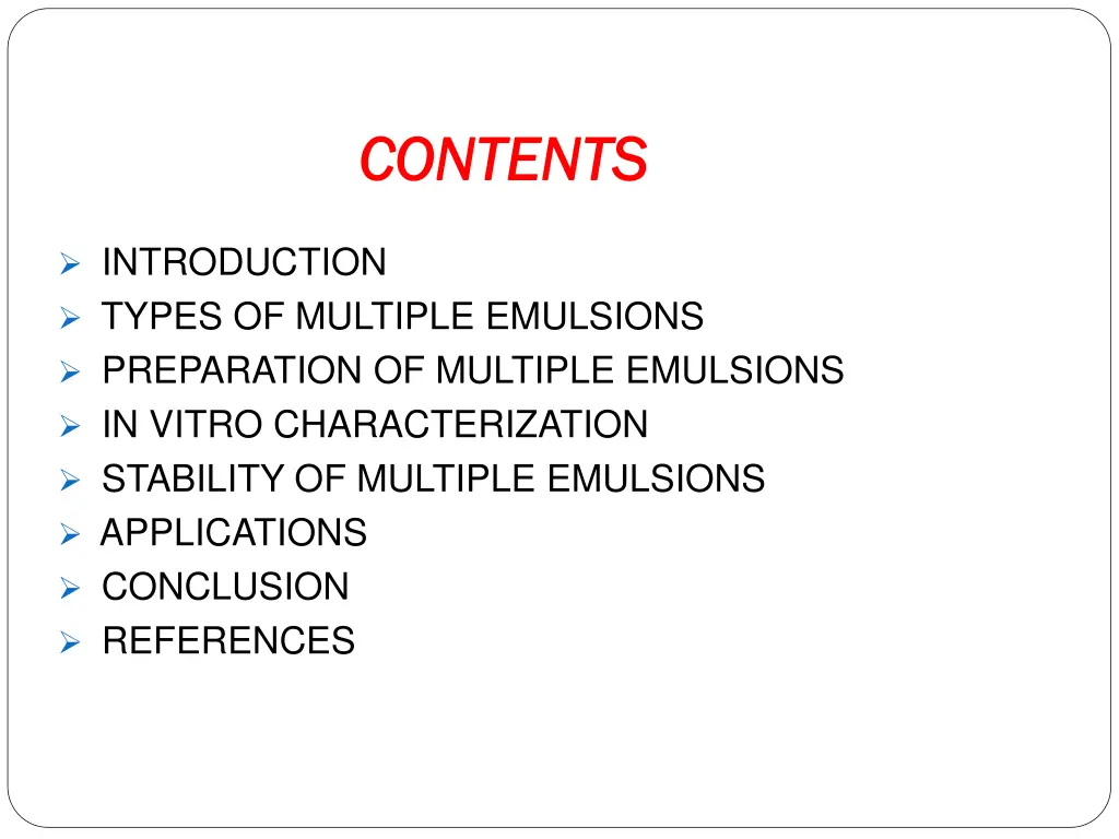 contents contents