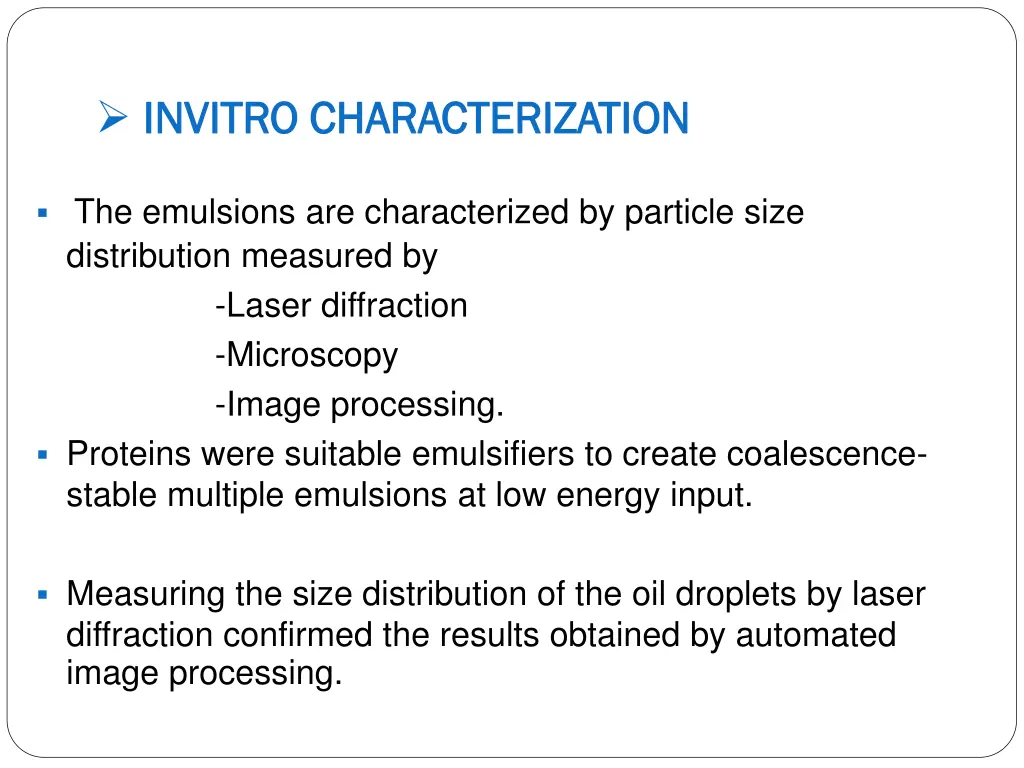 invitro characterization invitro characterization