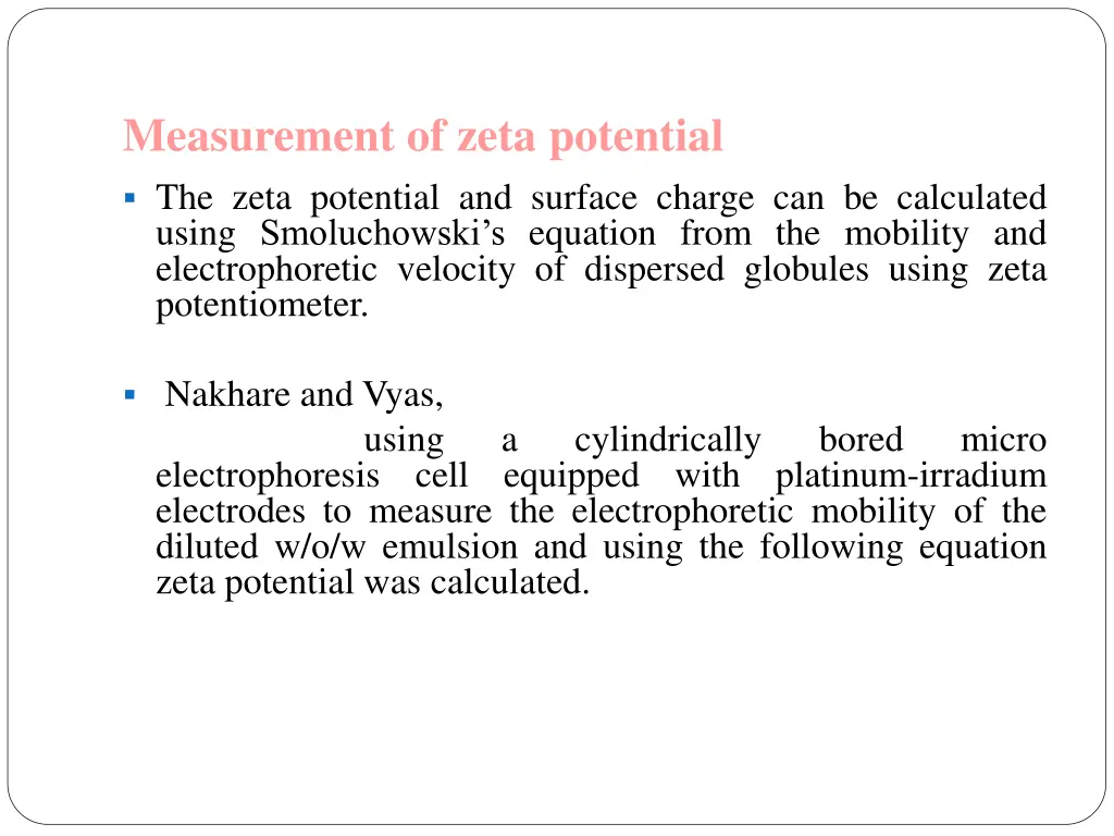 measurement of zeta potential the zeta potential