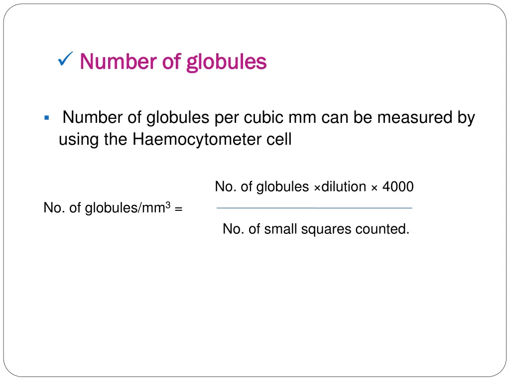 number of globules number of globules