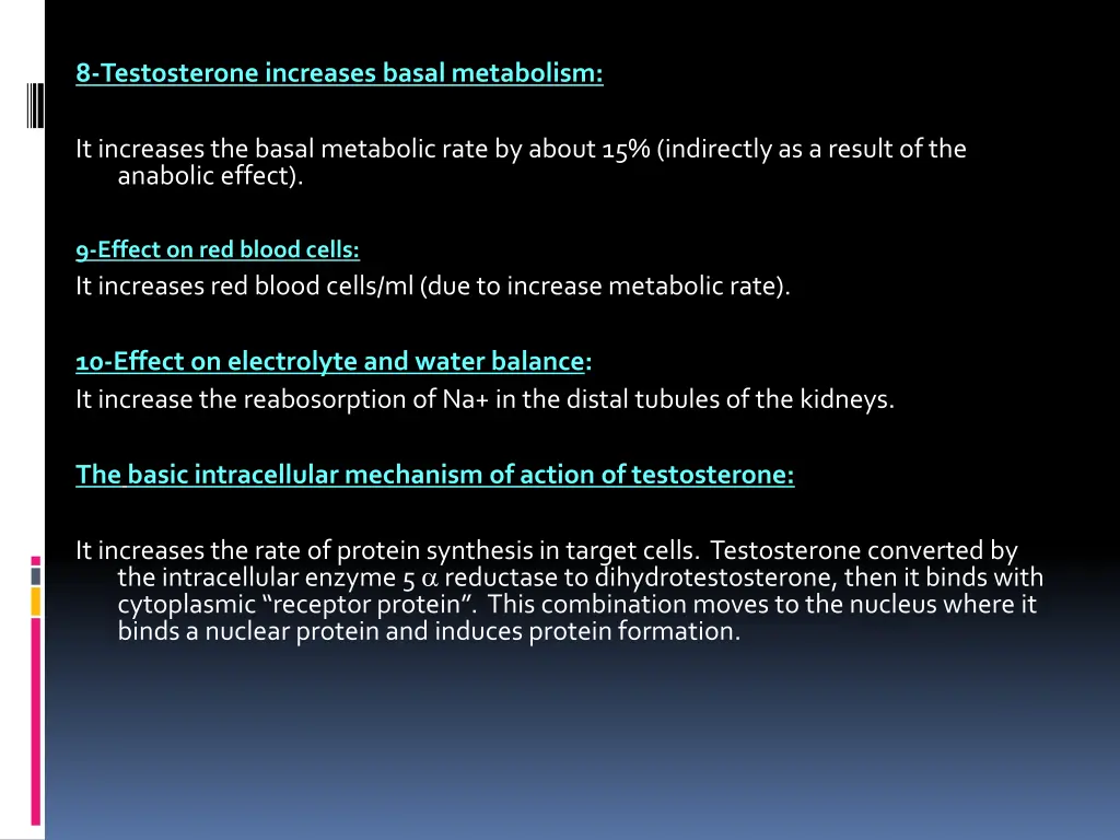 8 testosterone increases basal metabolism