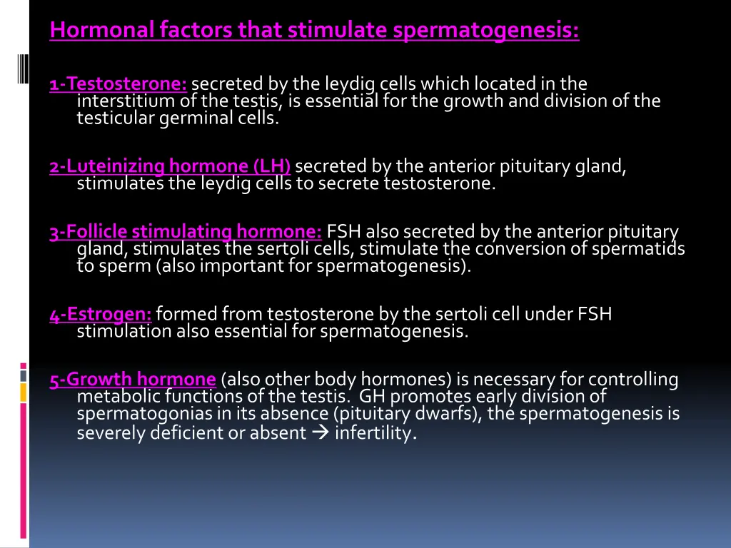 hormonal factors that stimulate spermatogenesis
