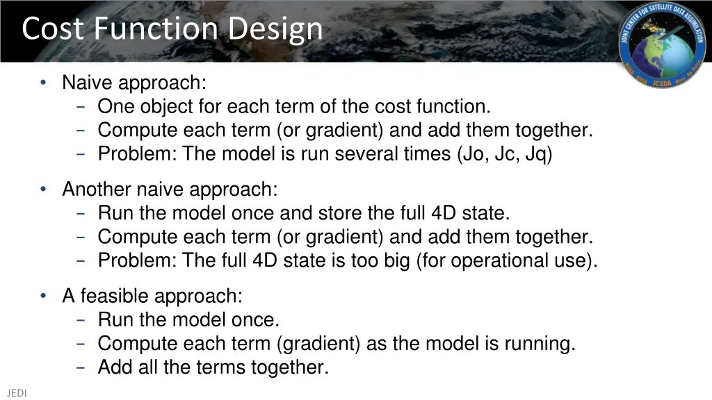 cost function design
