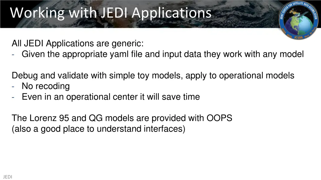working with jedi applications