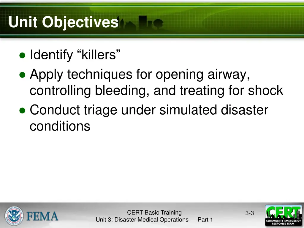 unit objectives