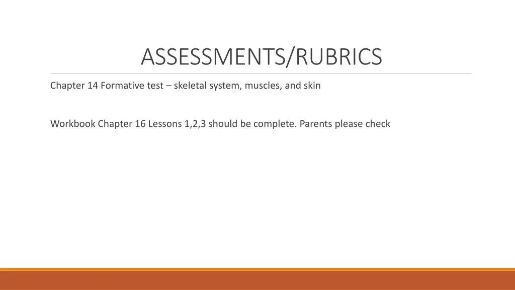 assessments rubrics