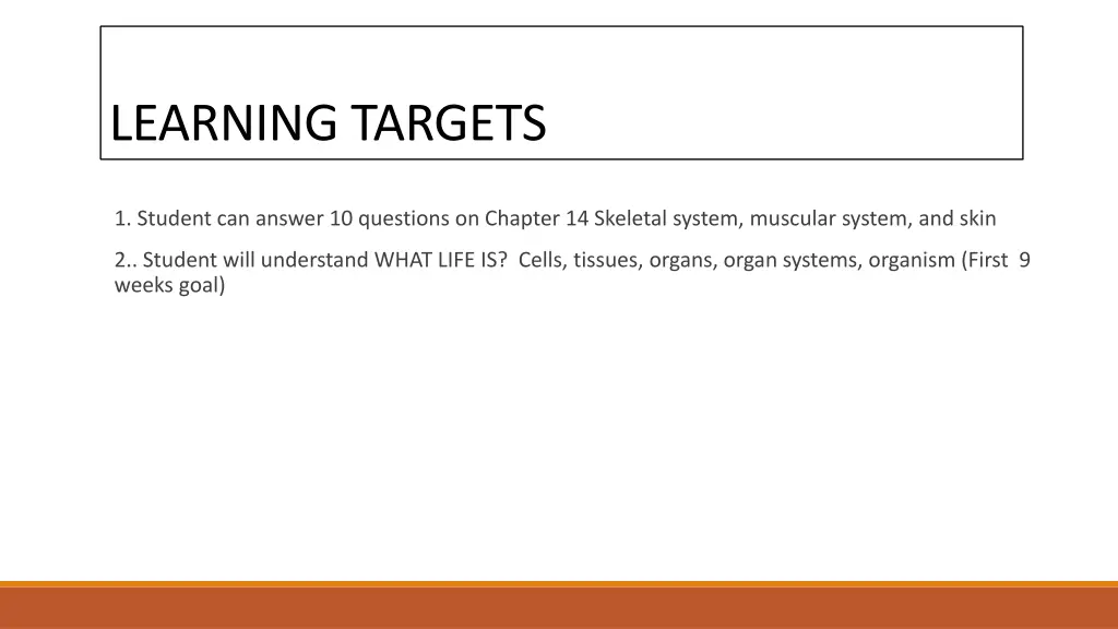 learning targets