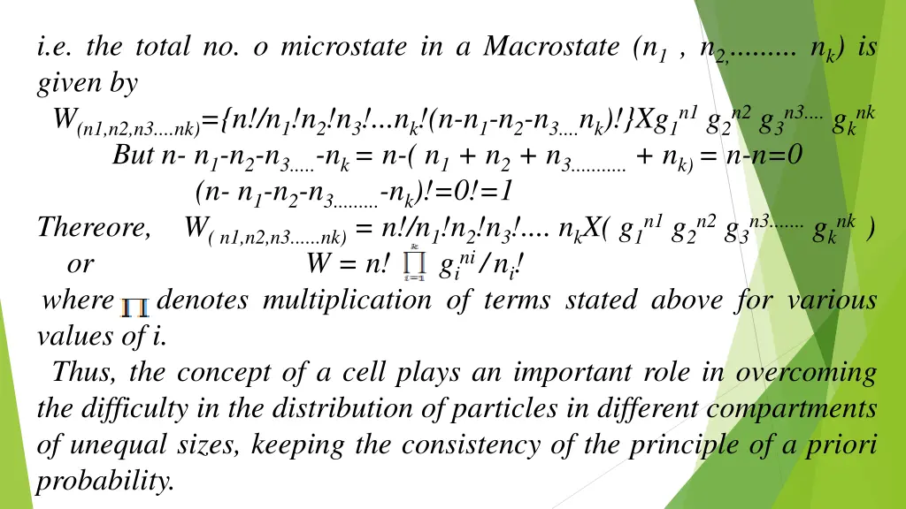 i e the total no o microstate in a macrostate
