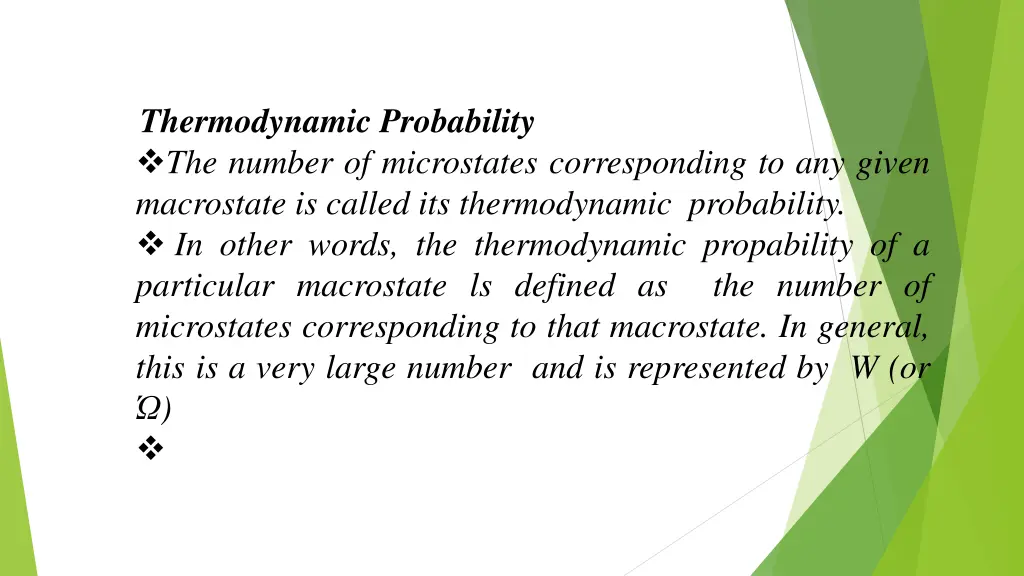 thermodynamic probability the number