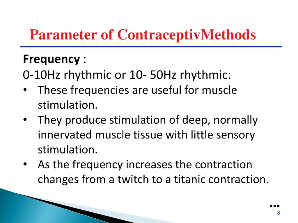 parameter of contraceptivmethods 1