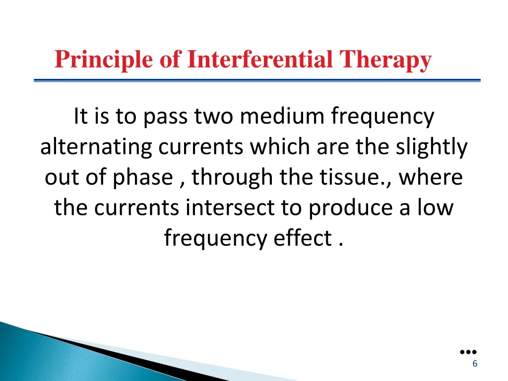 principle of interferential therapy