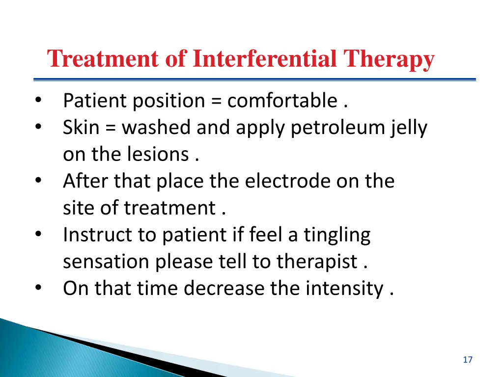 treatment of interferential therapy