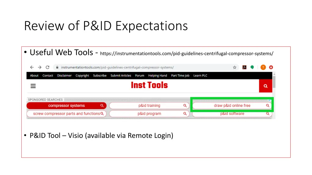 review of p id expectations
