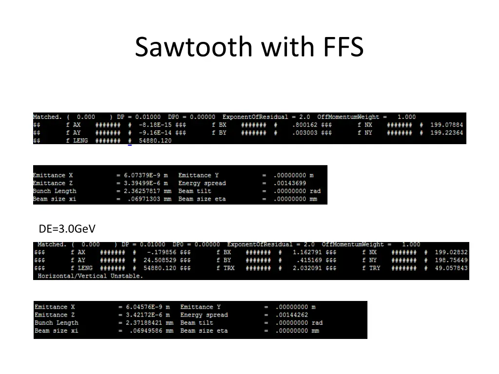 sawtooth with ffs