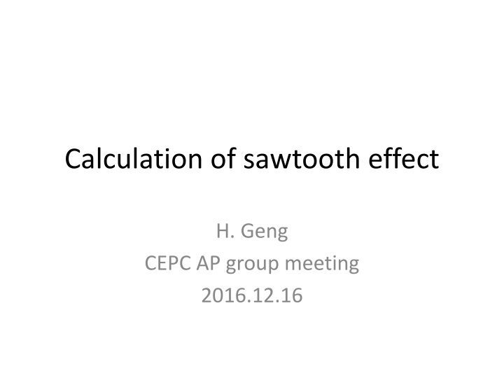 calculation of sawtooth effect