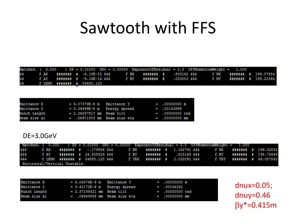 sawtooth with ffs