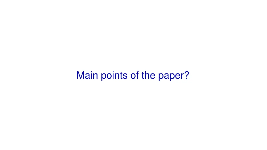 main points of the paper