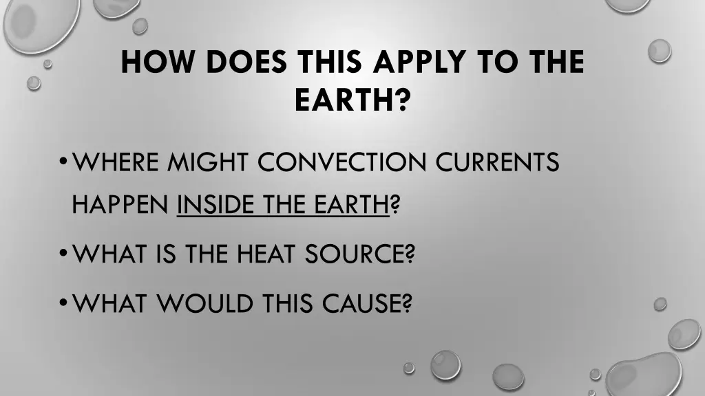 how does this apply to the earth