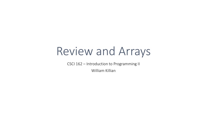 review and arrays