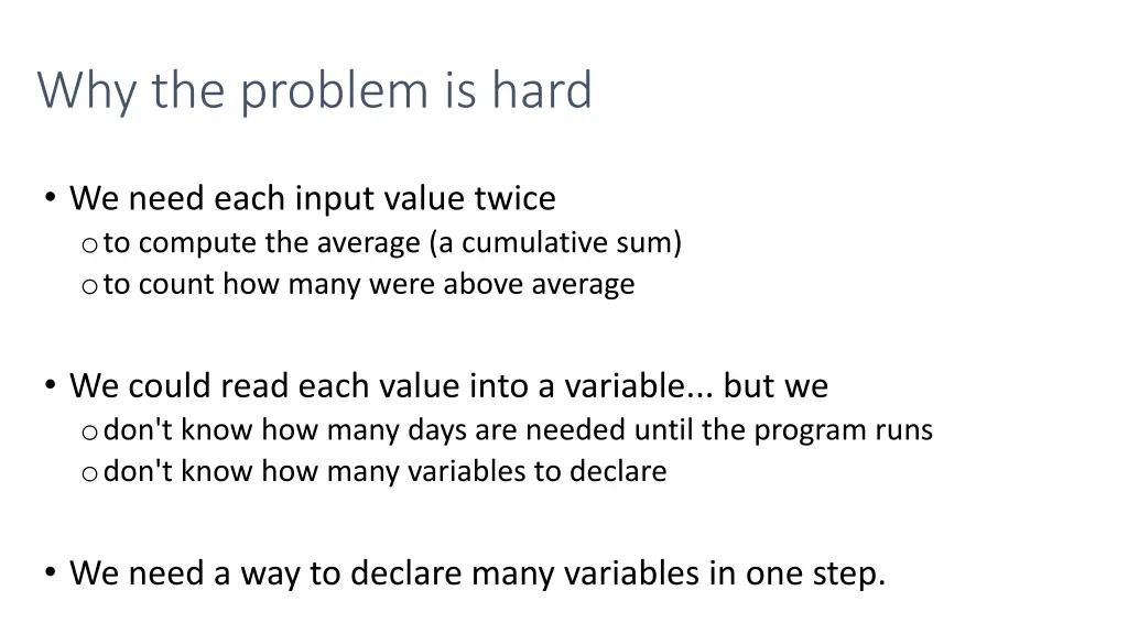 why the problem is hard