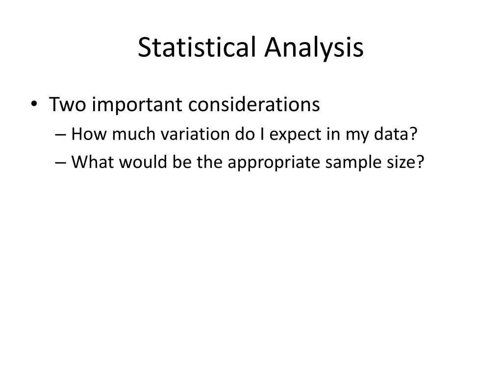 statistical analysis