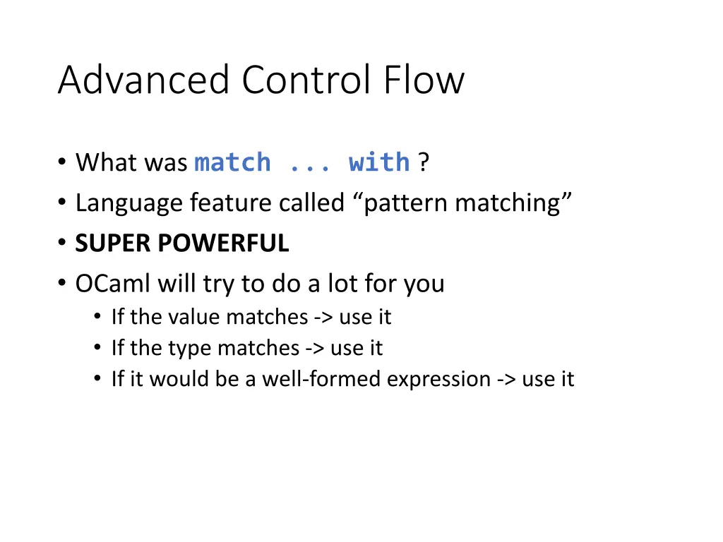 advanced control flow