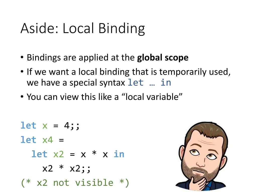 aside local binding
