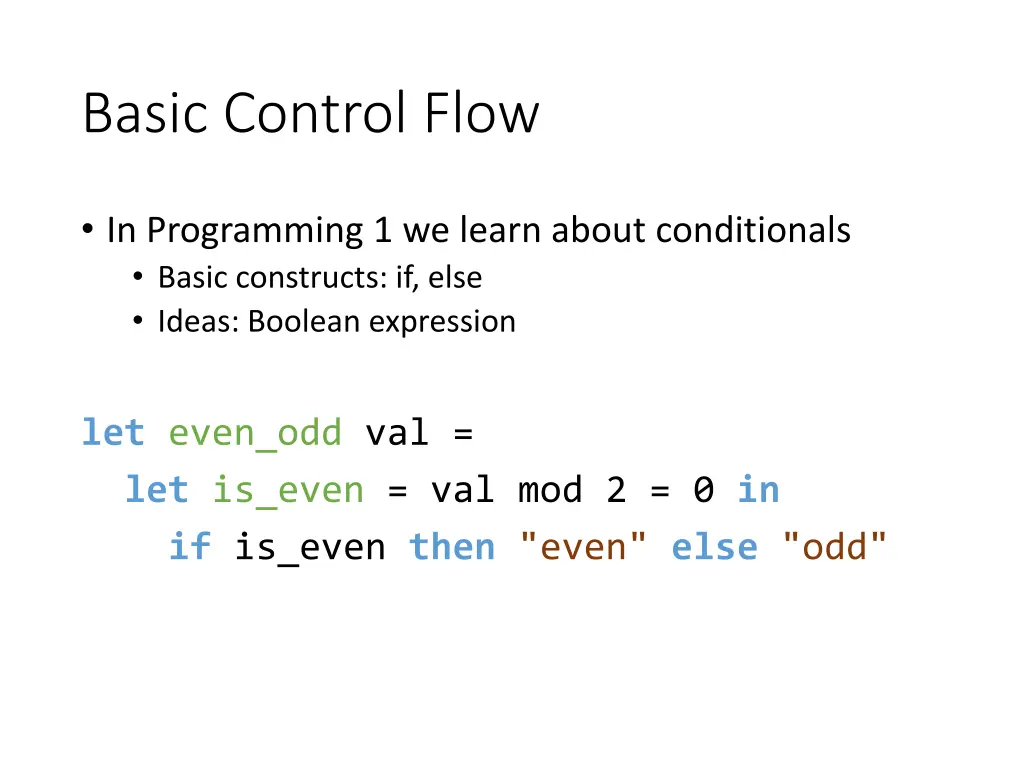 basic control flow