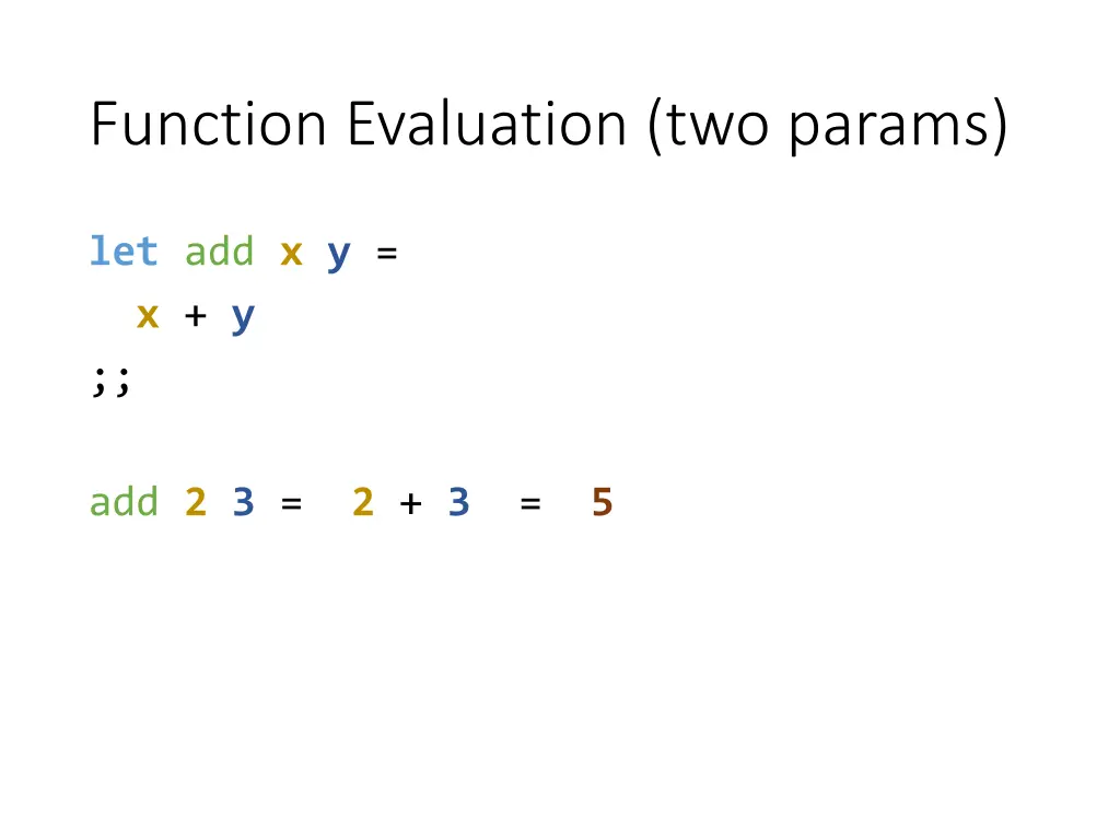 function evaluation two params